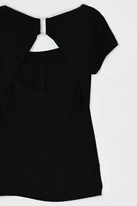 Vintage Y2k Black Top with Cutout