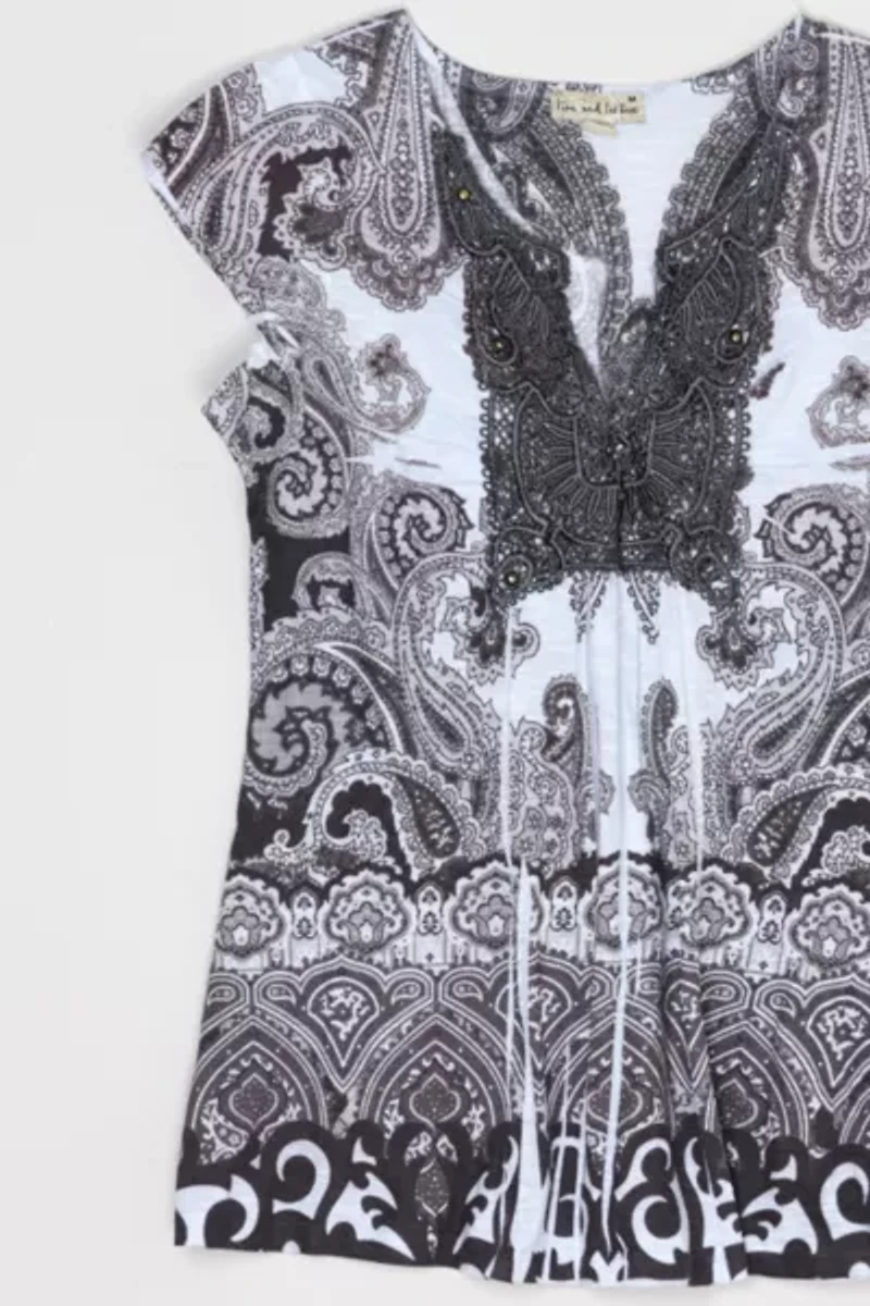 Vintage Y2k Dark Grey Printed Top