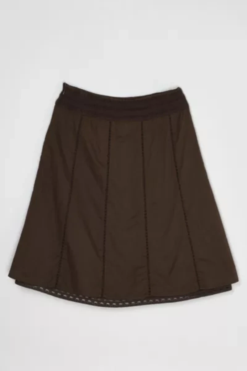 Vintage Y2k Dark Brown Midi Skirt