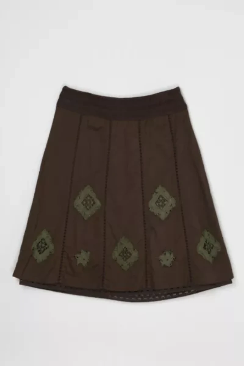 Vintage Y2k Dark Brown Midi Skirt