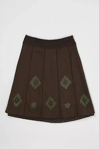 Vintage Y2k Dark Brown Midi Skirt