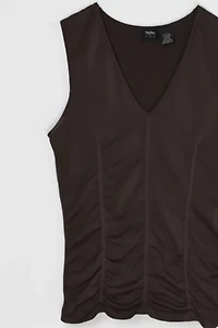 Vintage Y2k Dark Brown Ruched Top