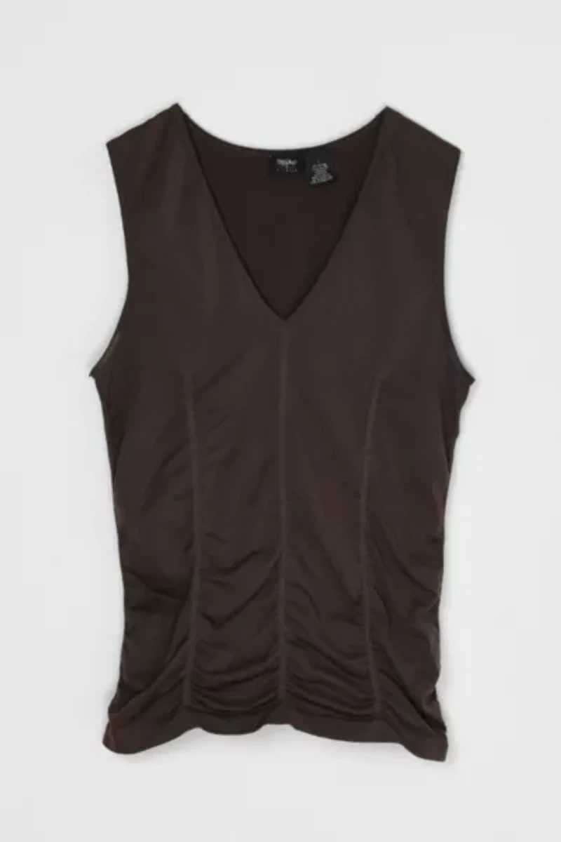 Vintage Y2k Dark Brown Ruched Top