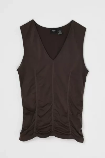 Vintage Y2k Dark Brown Ruched Top