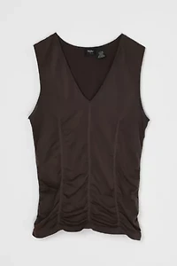 Vintage Y2k Dark Brown Ruched Top