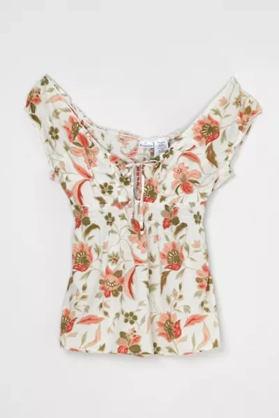 Vintage Y2k Printed Tied Top