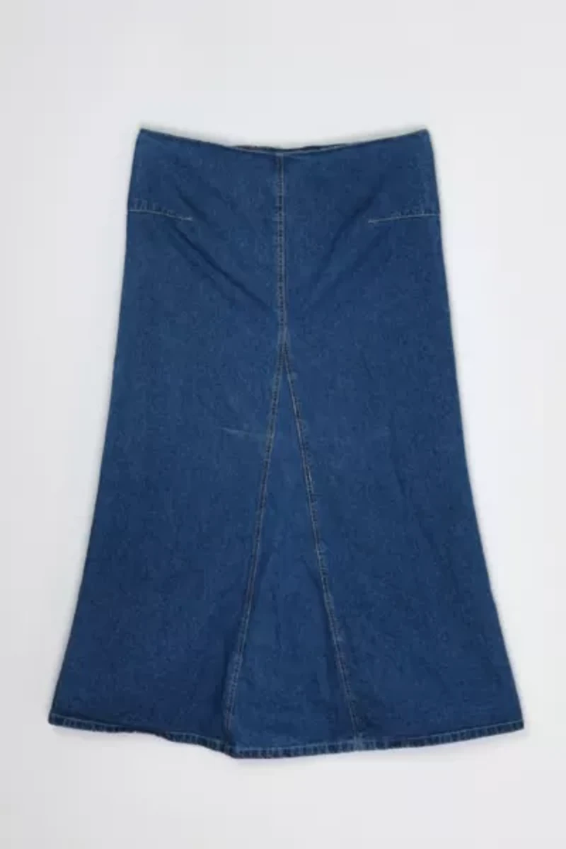 Vintage Y2k Paneled Denim Maxi Skirt