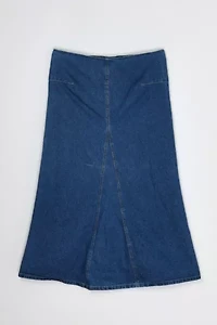 Vintage Y2k Paneled Denim Maxi Skirt