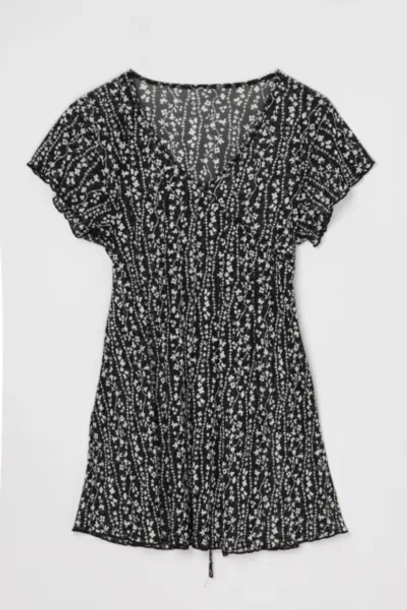 Vintage Y2k Patterned Mini Dress