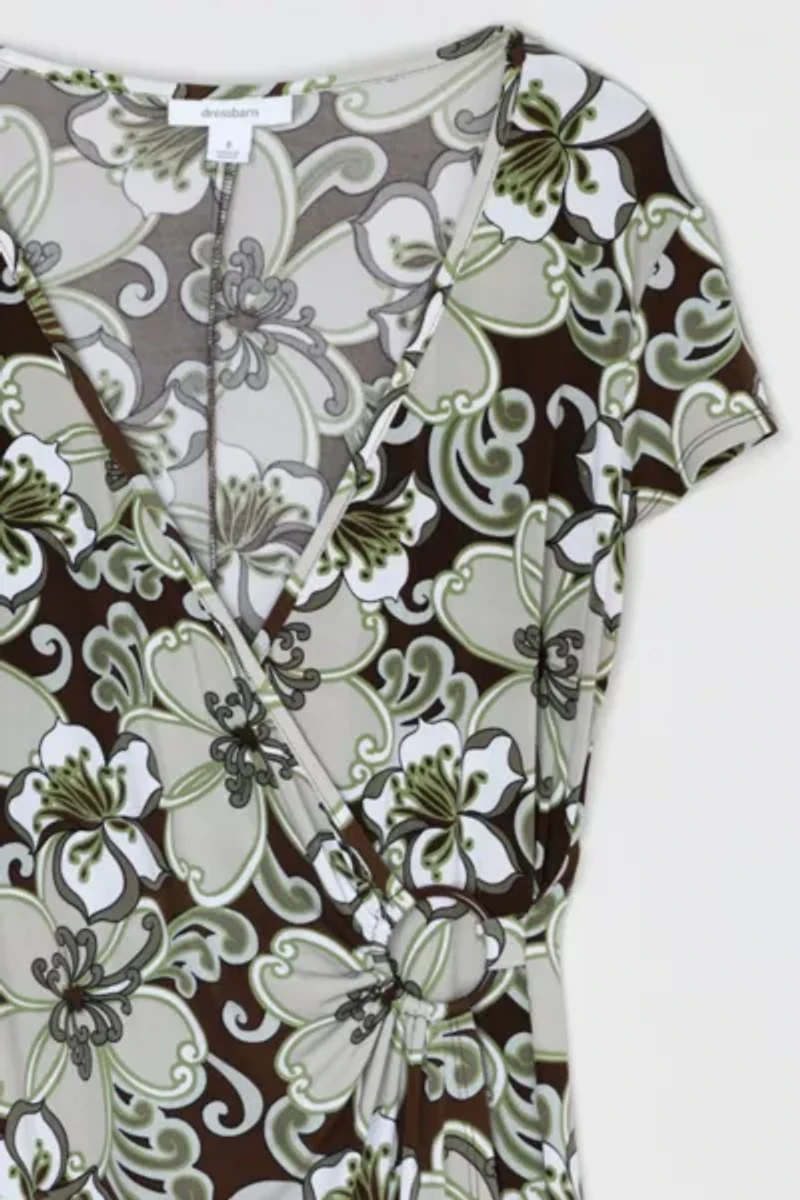 Vintage Y2k Printed Wrap Midi Dress