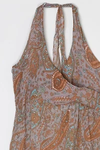 Vintage Y2k Semi-Sheer Halter Mini Dress