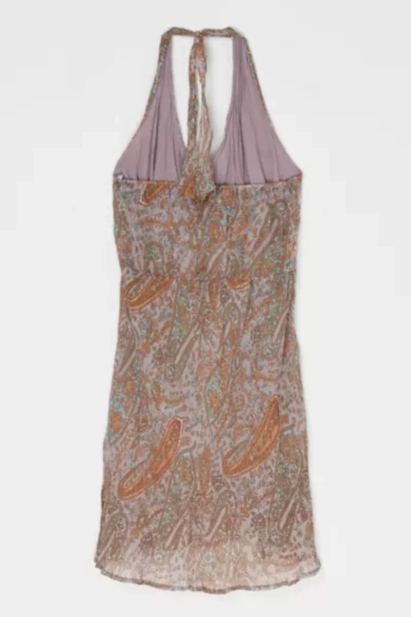 Vintage Y2k Semi-Sheer Halter Mini Dress