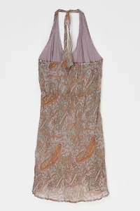 Vintage Y2k Semi-Sheer Halter Mini Dress