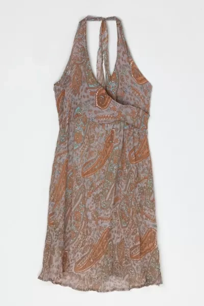 Vintage Y2k Semi-Sheer Halter Mini Dress