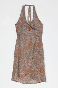 Vintage Y2k Semi-Sheer Halter Mini Dress