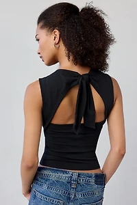 Out From Under Bec Cutout Bow-Back Cropped Tank Top