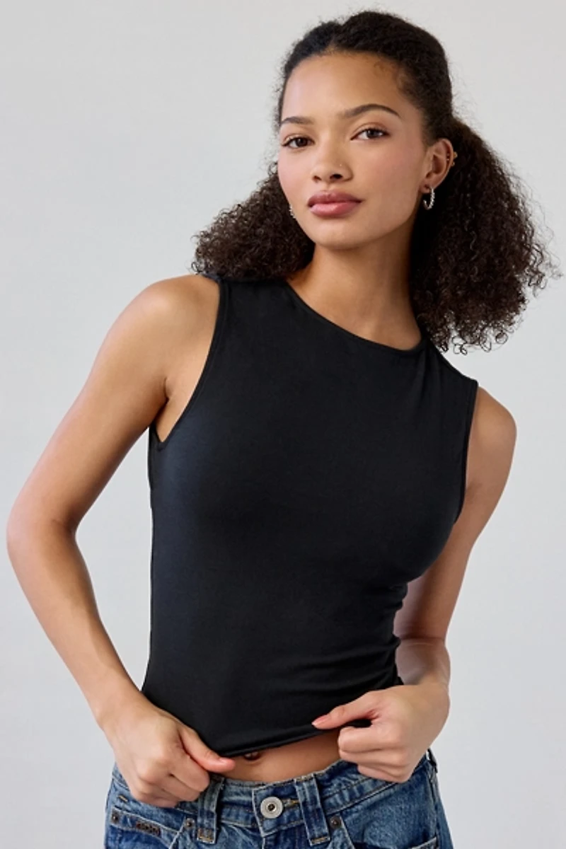 Out From Under Bec Cutout Bow-Back Cropped Tank Top