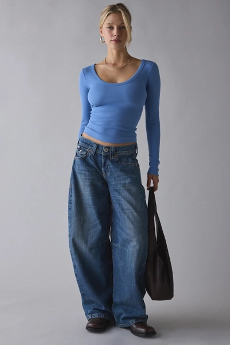 BDG Off-Duty Ribbed Scoop Neck Long Sleeve Tee