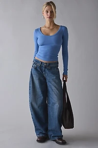 BDG Off-Duty Ribbed Scoop Neck Long Sleeve Tee