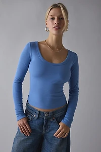 BDG Off-Duty Ribbed Scoop Neck Long Sleeve Tee