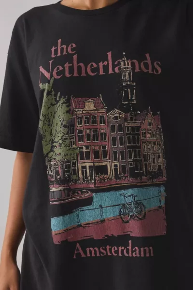 The Netherlands Graphic Oversized T-Shirt Dress