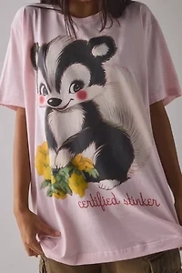 Stinkin’ Cute Skunk Graphic Oversized T-Shirt Dress