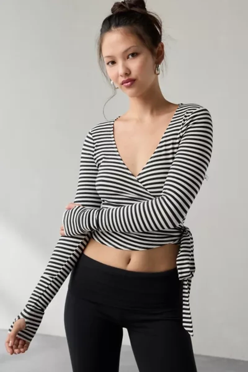 Out From Under Bec Long Sleeve Ballet Wrap Top