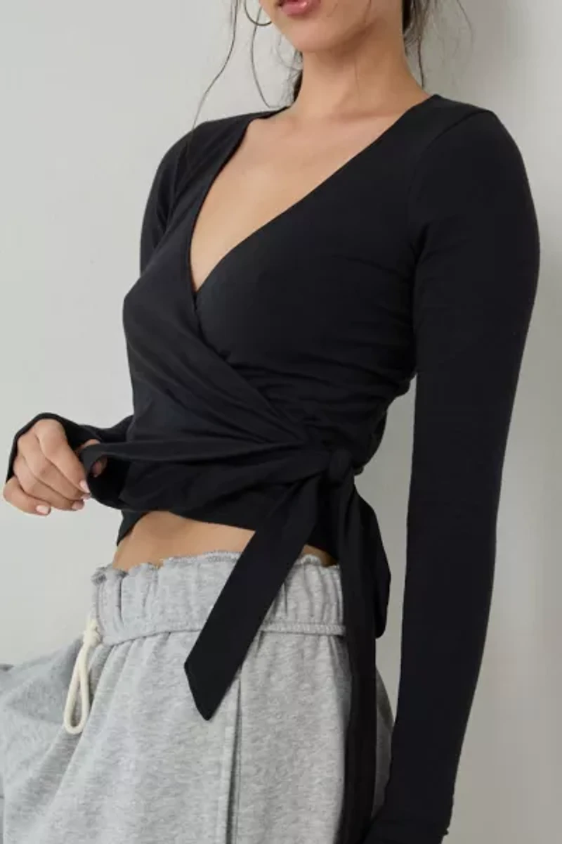 Out From Under Bec Long Sleeve Ballet Wrap Top
