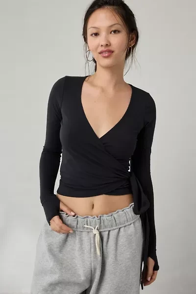 Out From Under Bec Long Sleeve Ballet Wrap Top