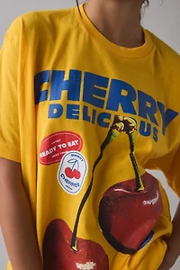 Cherry Delicious Graphic Oversized T-Shirt Dress