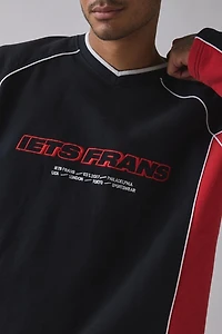 iets frans… Sports Panel Heavyweight V-Neck Sweatshirt