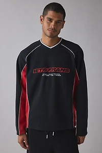 iets frans… Sports Panel Heavyweight V-Neck Sweatshirt