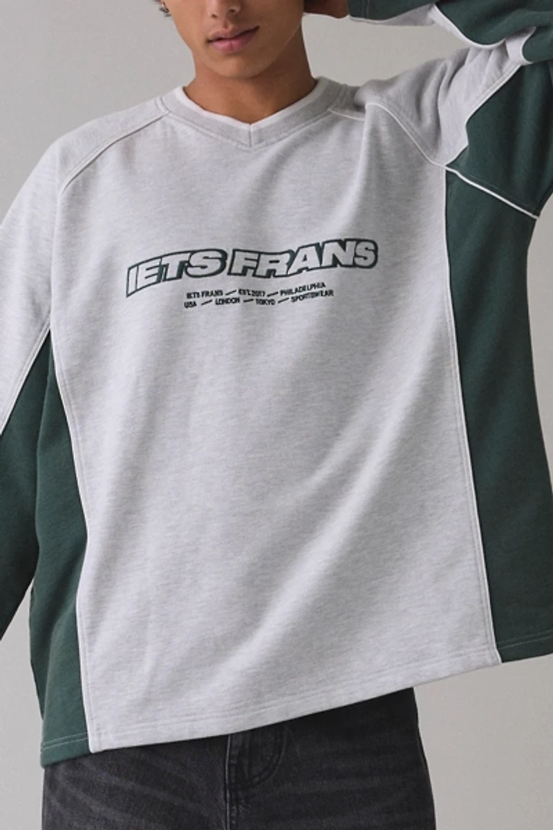 iets frans… Sports Panel Heavyweight V-Neck Sweatshirt