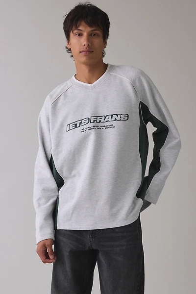 iets frans… Sports Panel Heavyweight V-Neck Sweatshirt