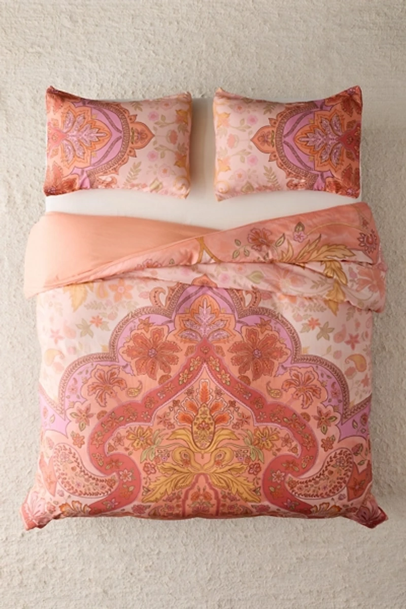 Saffron Paisley Floral Duvet Cover