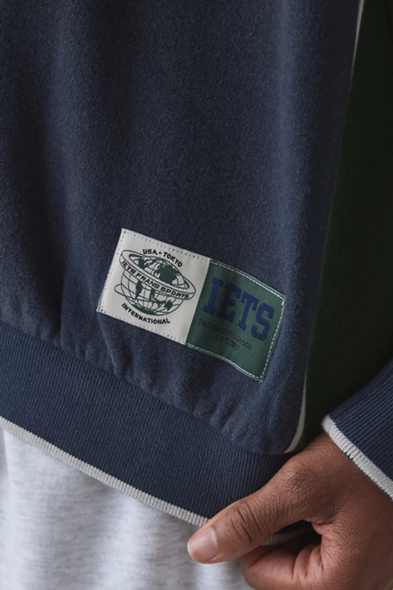 iets frans… Sporty Paneled Crew Neck Sweatshirt