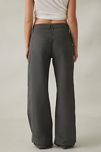 Lioness Penny Asymmetric Button Detail  Low Rise Straight Leg Jeans