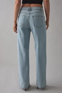 Lioness Penny Asymmetric Button Detail  Low Rise Straight Leg Jean