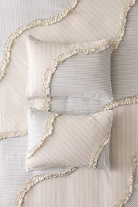 Charlie Striped Ruffle Cotton Sham Set