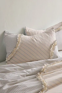 Charlie Striped Ruffle Cotton Sham Set