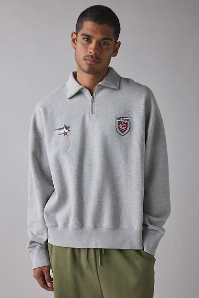 iets frans… Silas Badge Quarter Zip Polo Sweatshirt