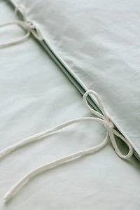 Piper Cotton Piped Trim Tied Duvet Cover