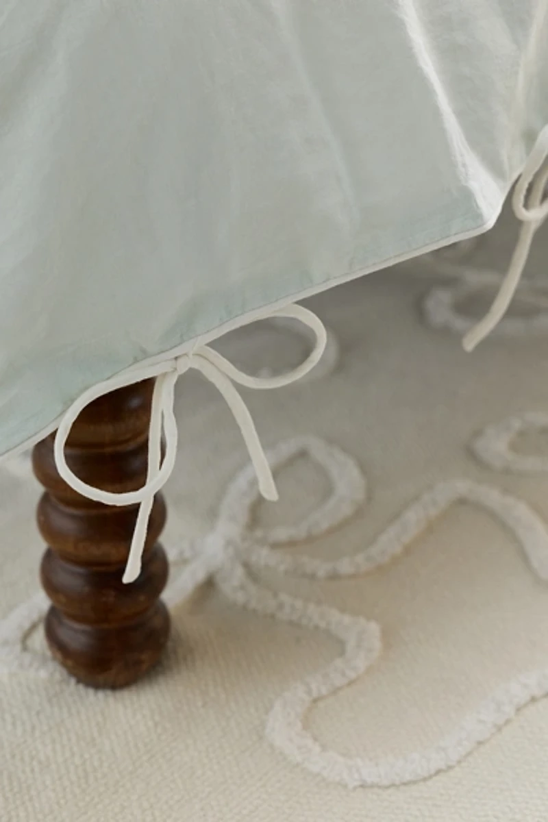 Piper Cotton Piped Trim Tied Duvet Cover