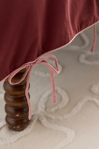 Piper Cotton Piped Trim Tied Duvet Cover