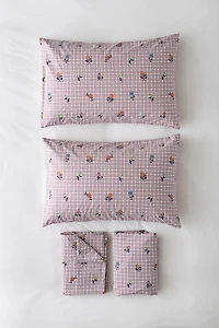 Bailee Boho Floral Checkered Patterned Sheet Set