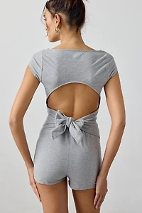 Out From Under Bec Open Back Tie-Bow Romper