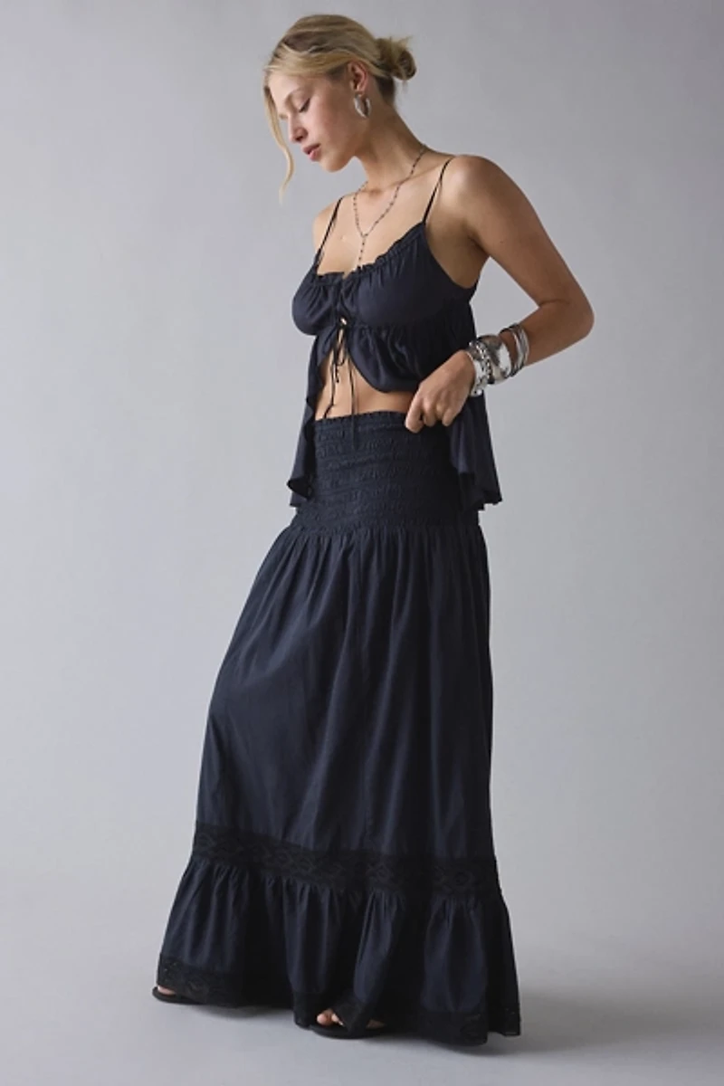 Kimchi Blue 2 For 1 Convertible Lace Trim Smocked Dress