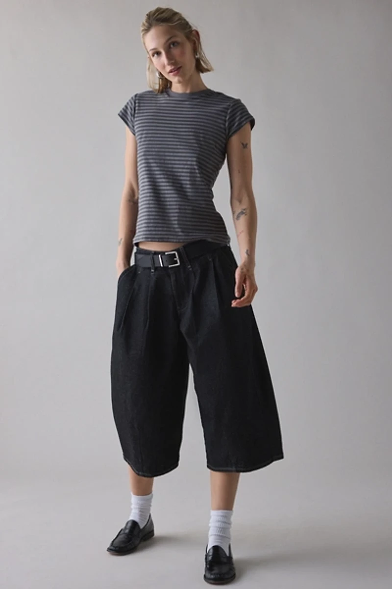 BDG Jax Cropped Pleated Cocoon Mid-Rise Jean