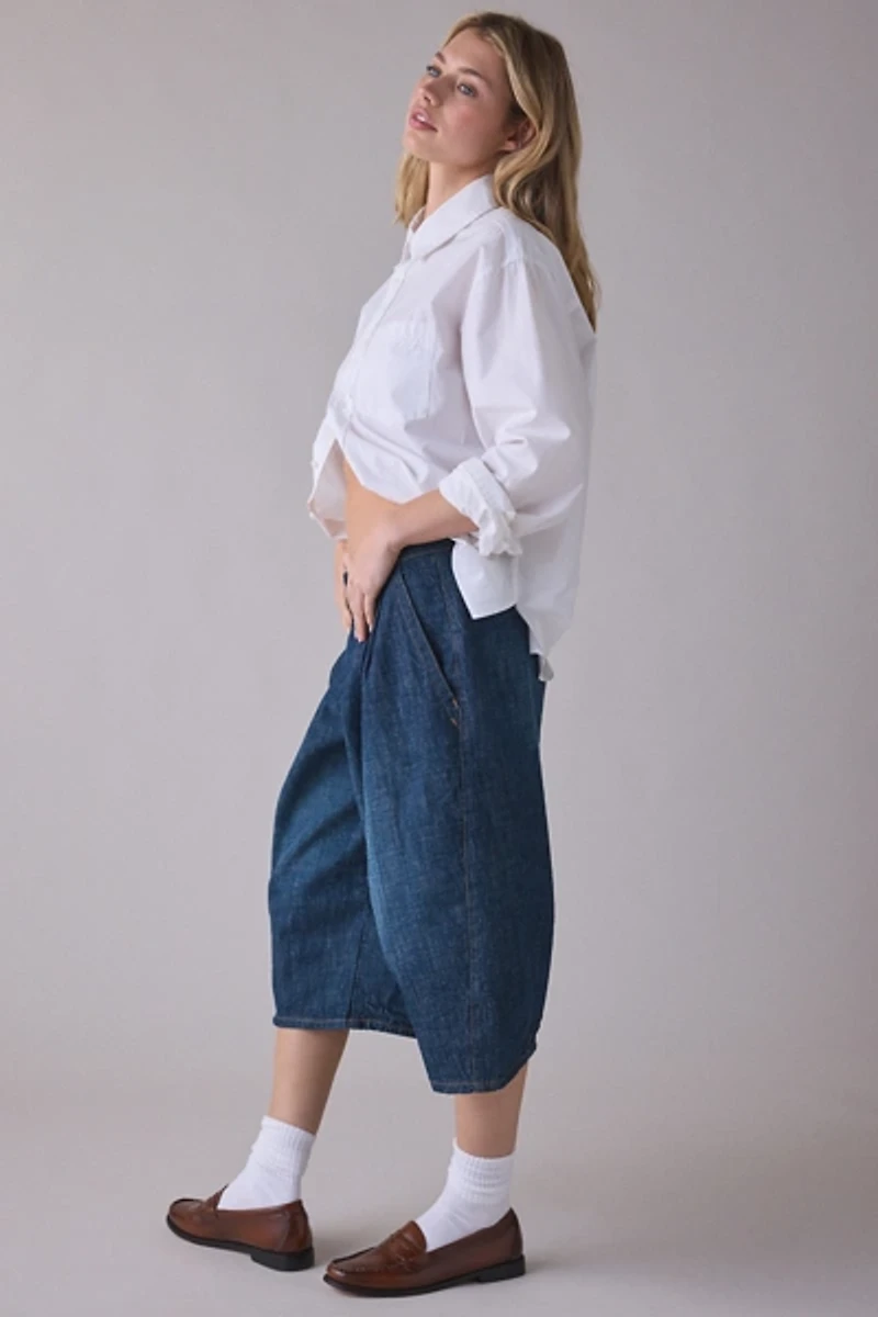 BDG Jax Cropped Pleated Cocoon Mid-Rise Jeans