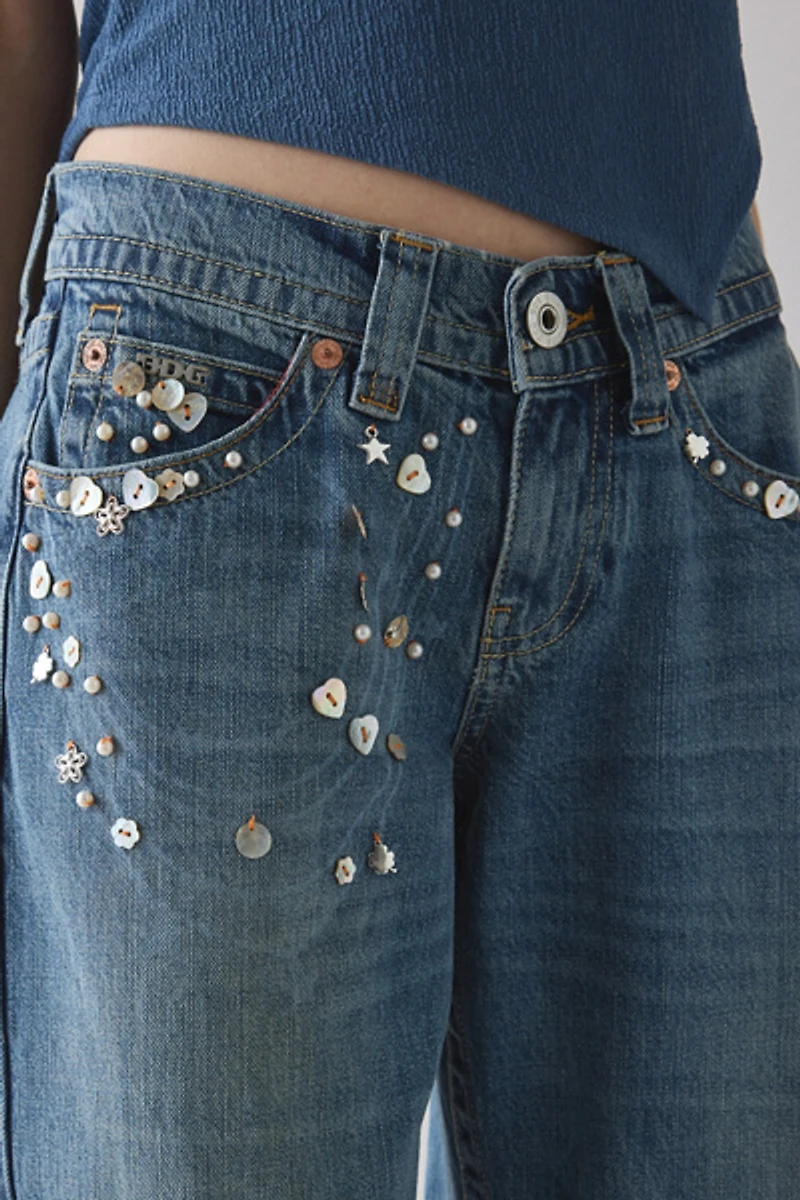 BDG Kayla Mixed Trinket Embellished Low-Rise Jean